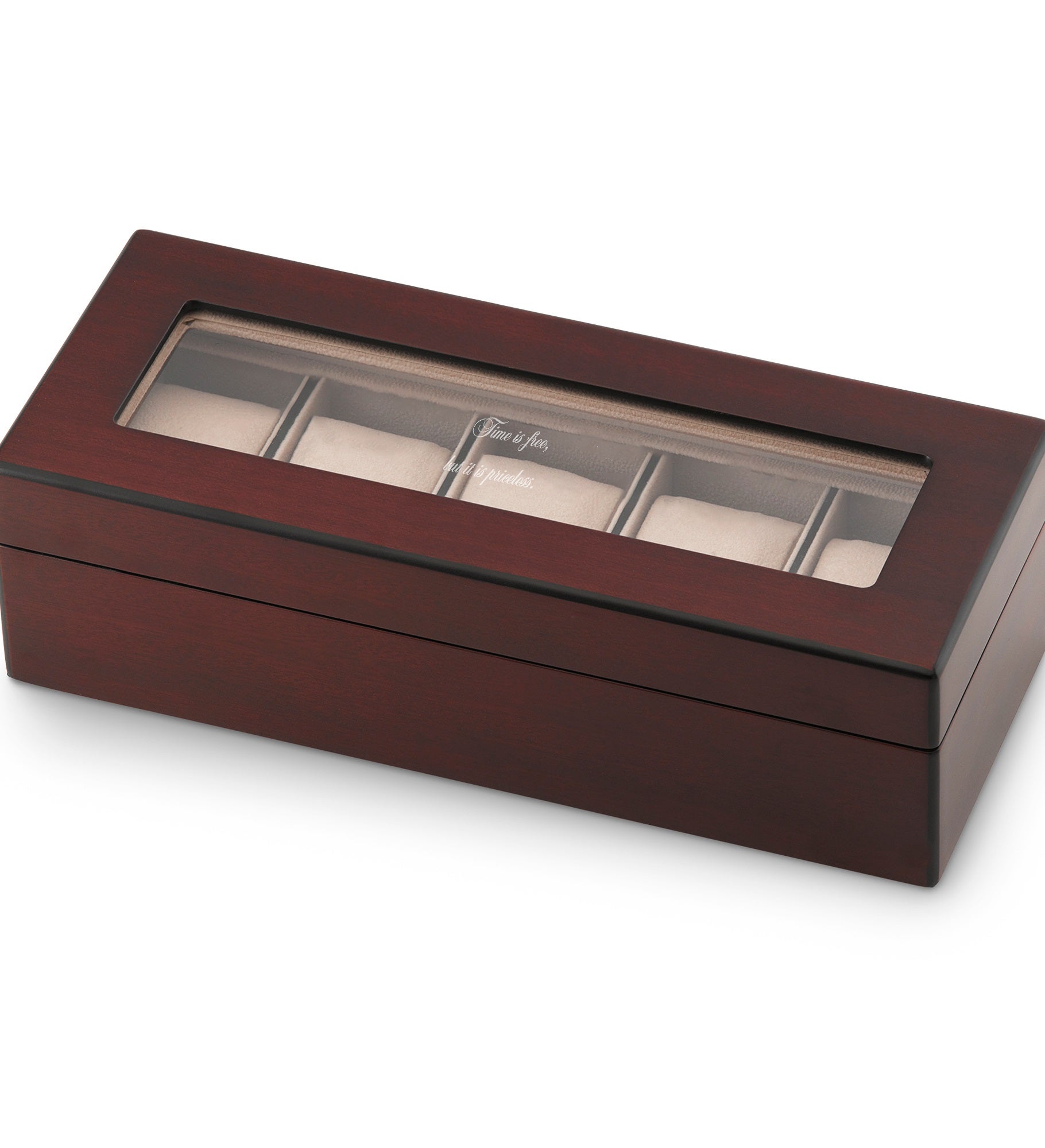 Engraved Matte-Finish Wooden 5pc Watch Box