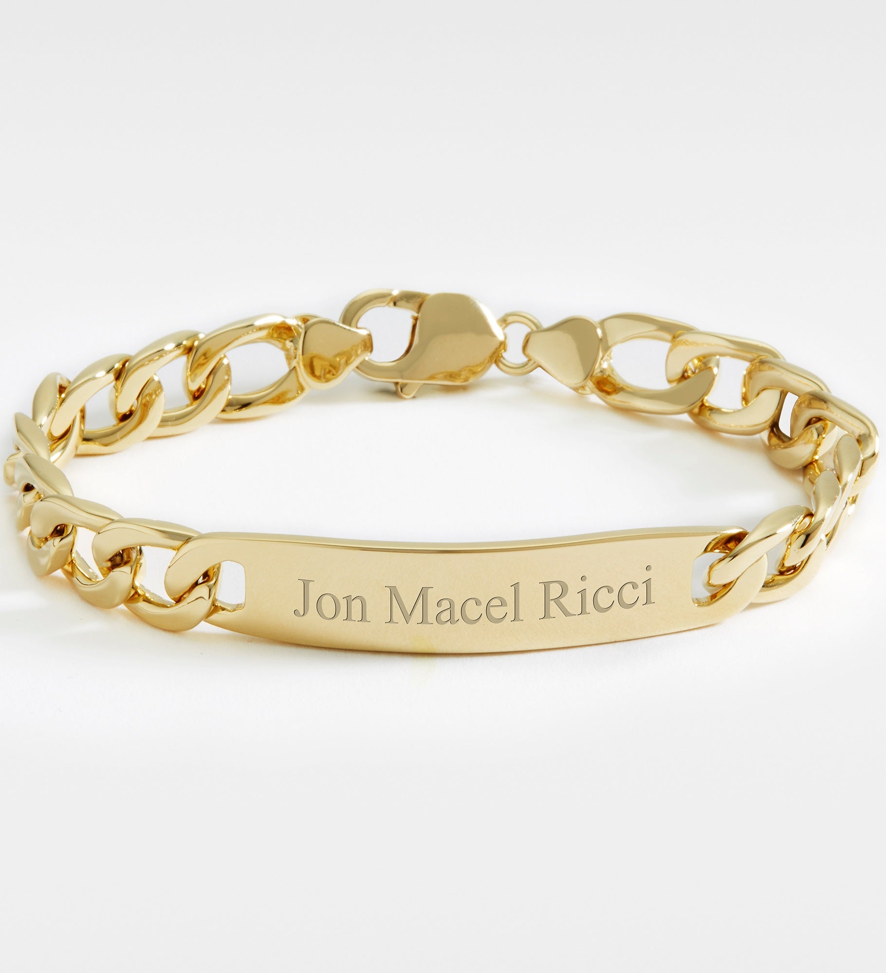 Engraved Gold Over Sterling Silver ID Bracelet