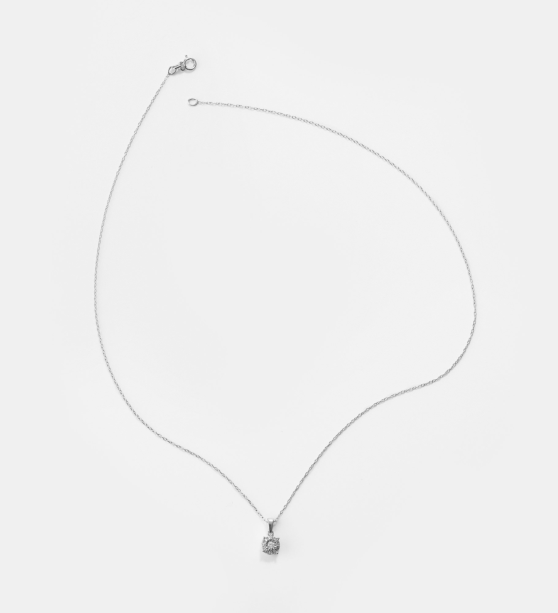 Sterling Silver Diamond Round Necklace