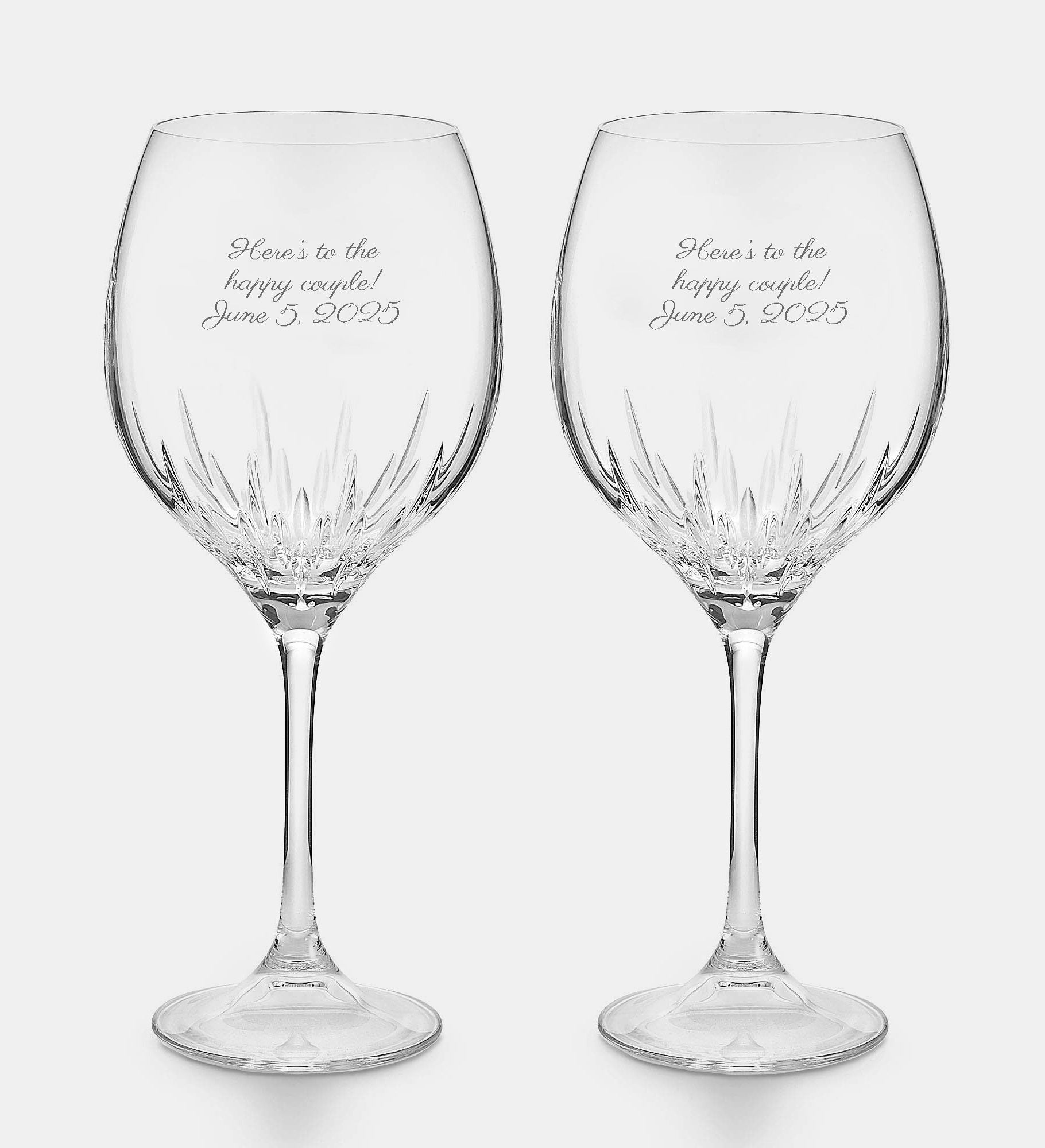 Engraved Vera Wang Duchess Red Wine Pair
