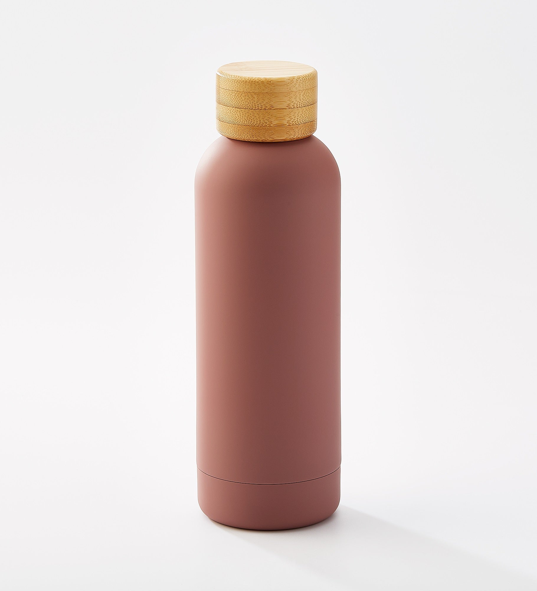Stainless Steel and Bamboo Water Bottle in Mauve