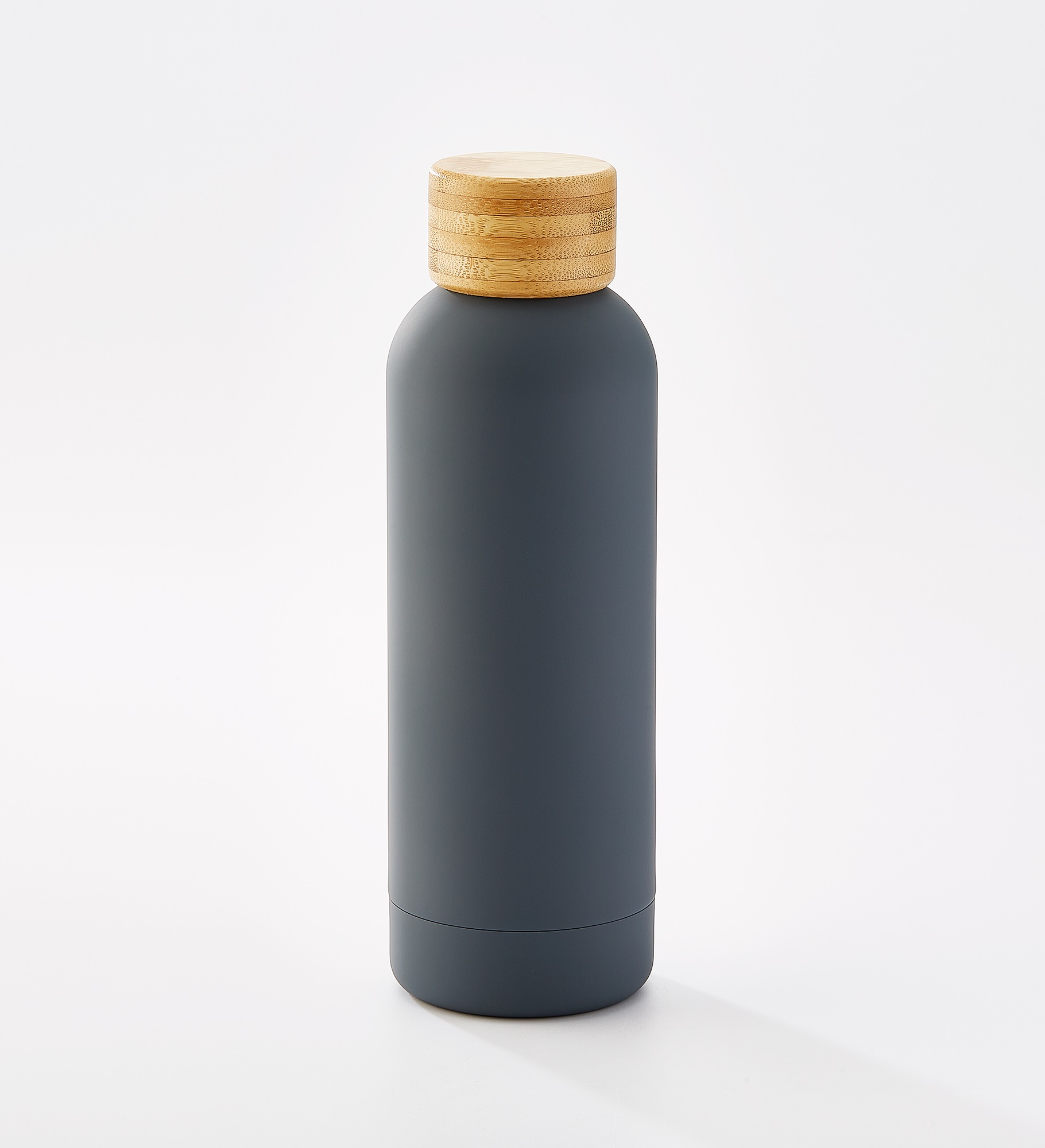  Stainless Steel and Bamboo Water Bottle in Grey