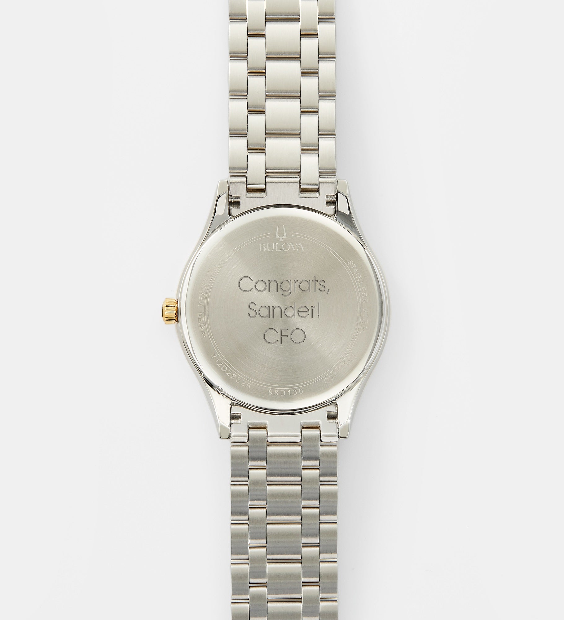 Engraved Bulova Two Tone Diamond Watch