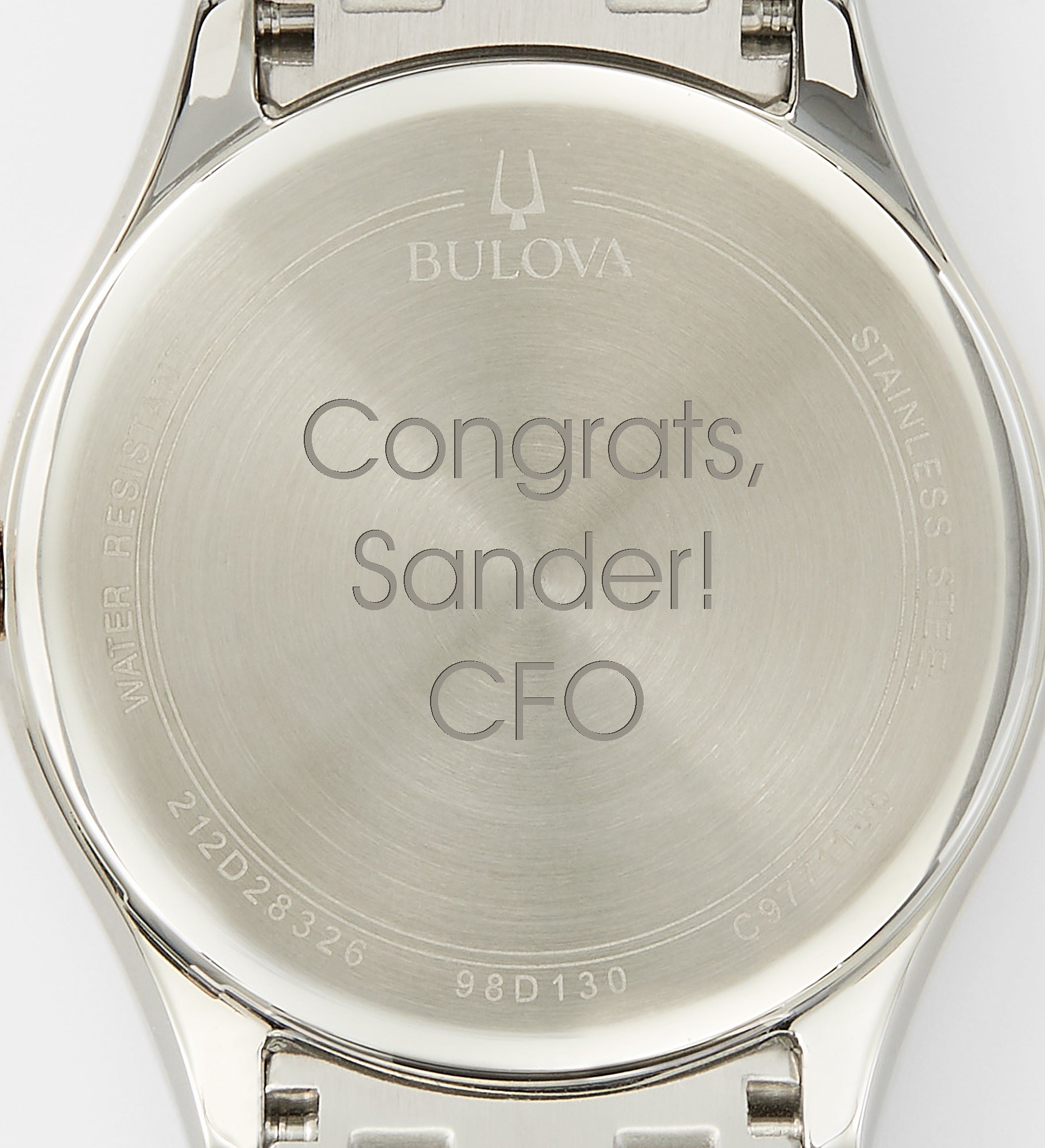 Engraved Bulova Two Tone Diamond Watch