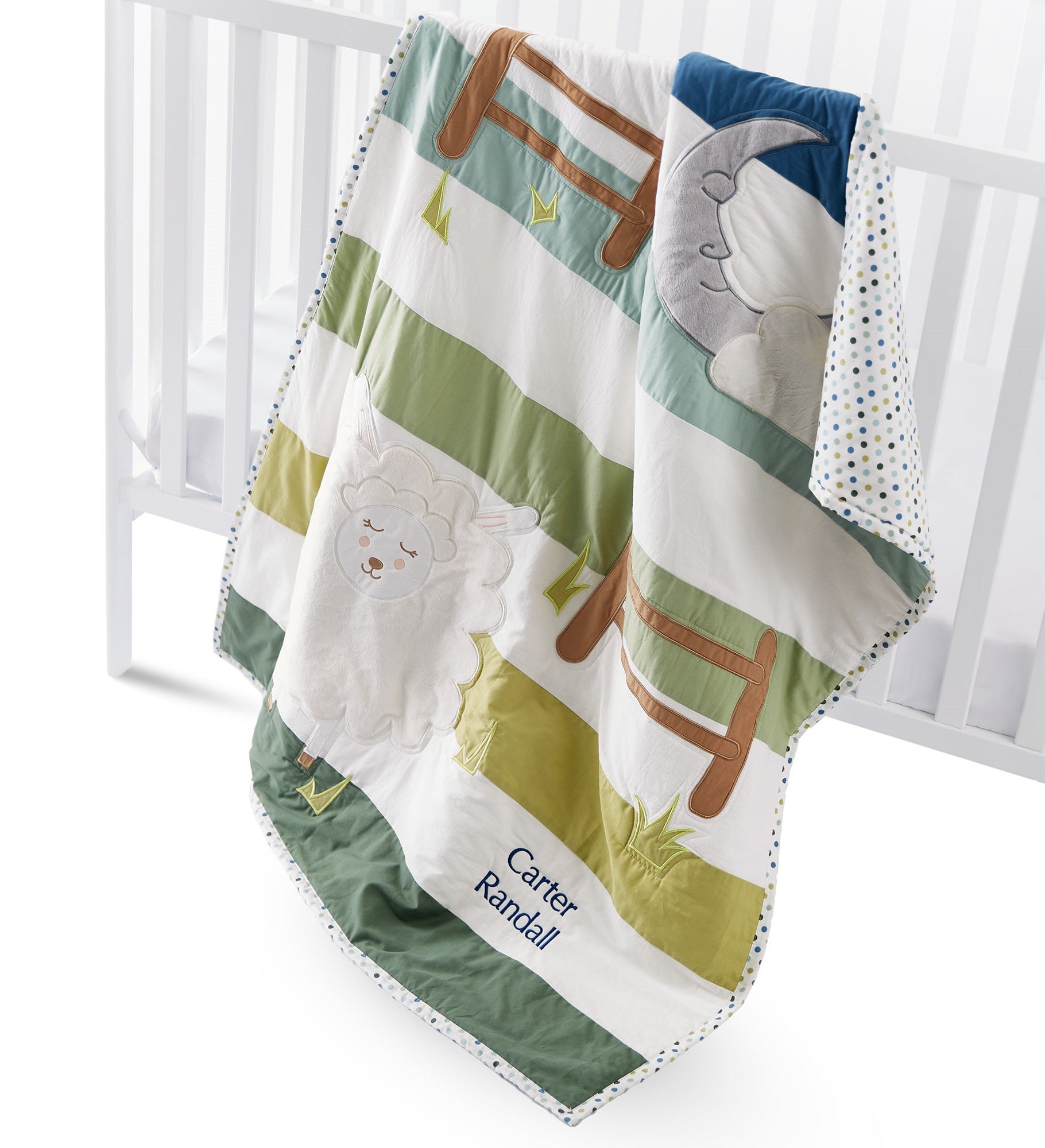 Embroidered Can't Sheep Quilt & Drawstring Bag