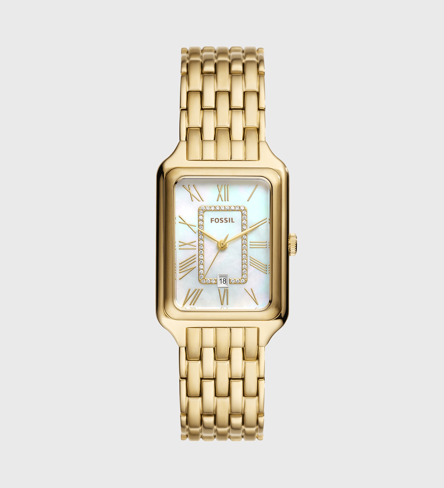 Engraved Fossil Raquel Large Gold Watch