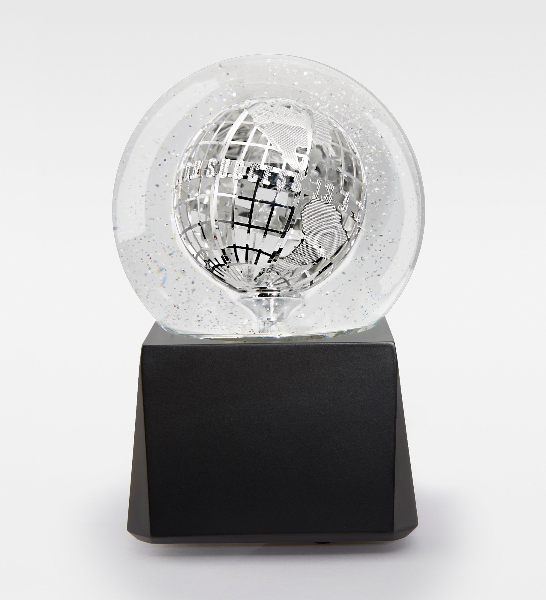 Engraved Success Is A Journey Spinning Musical Snow Globe