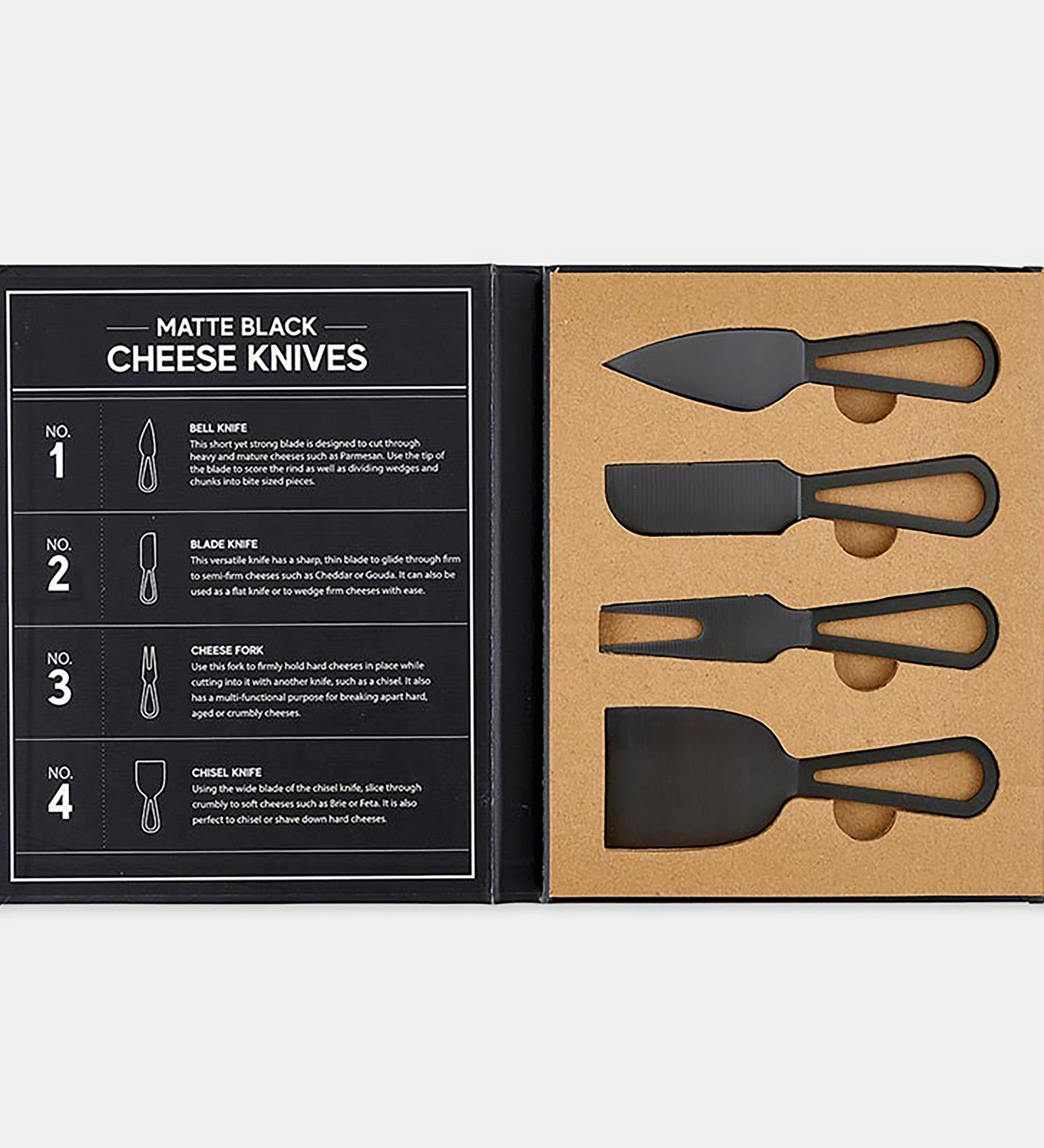 Matte Black Cheese Knives Set