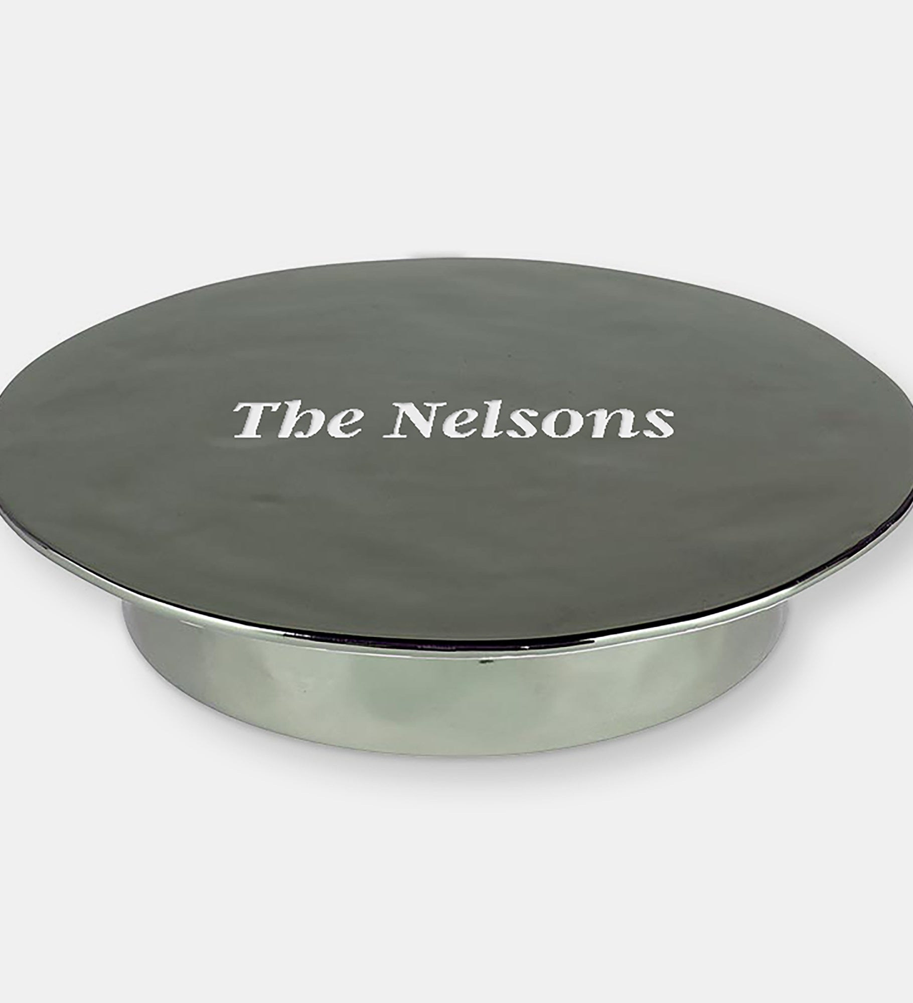 Etched Green Ceramic Dessert Pedestal