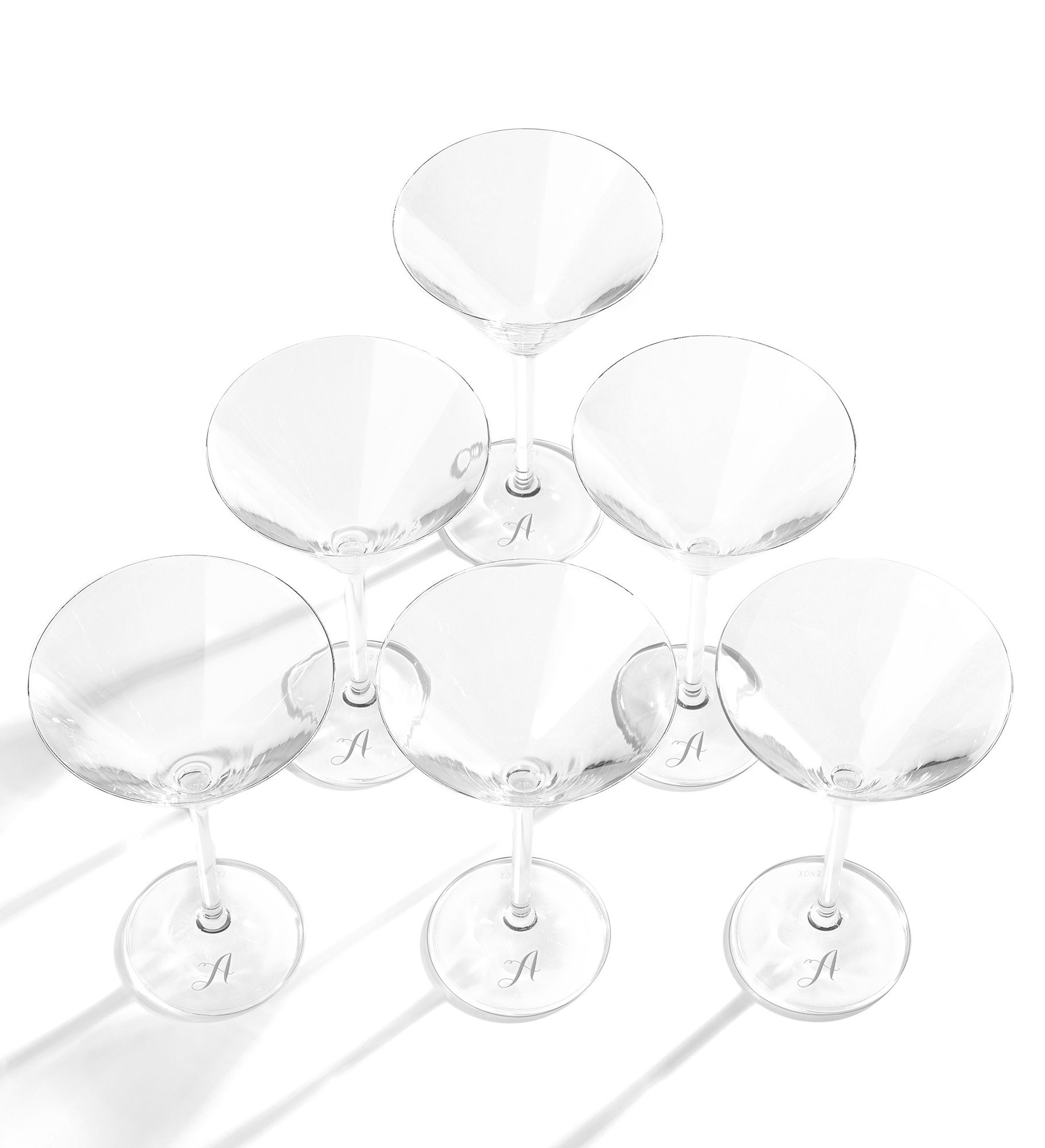 Etched Lenox Tuscany Martini Glass Set on Base