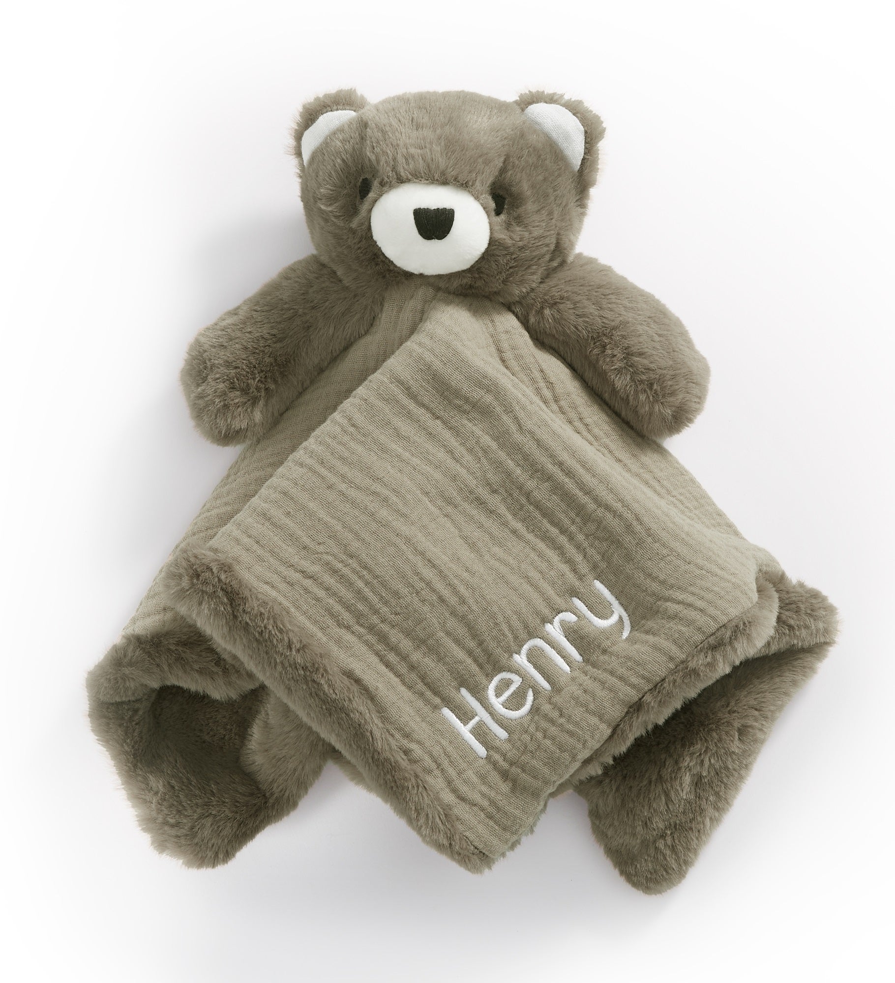 Embroidered Bear Plush Cuddle Bud