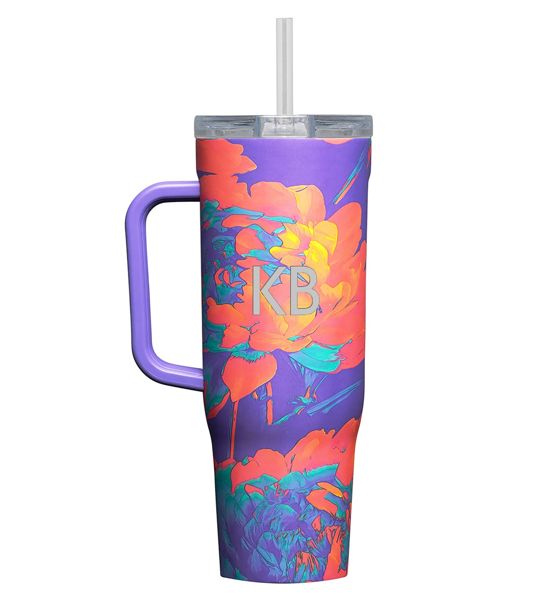 Engraved Corkcicle Monogram 40oz Cruiser in Super Bloom