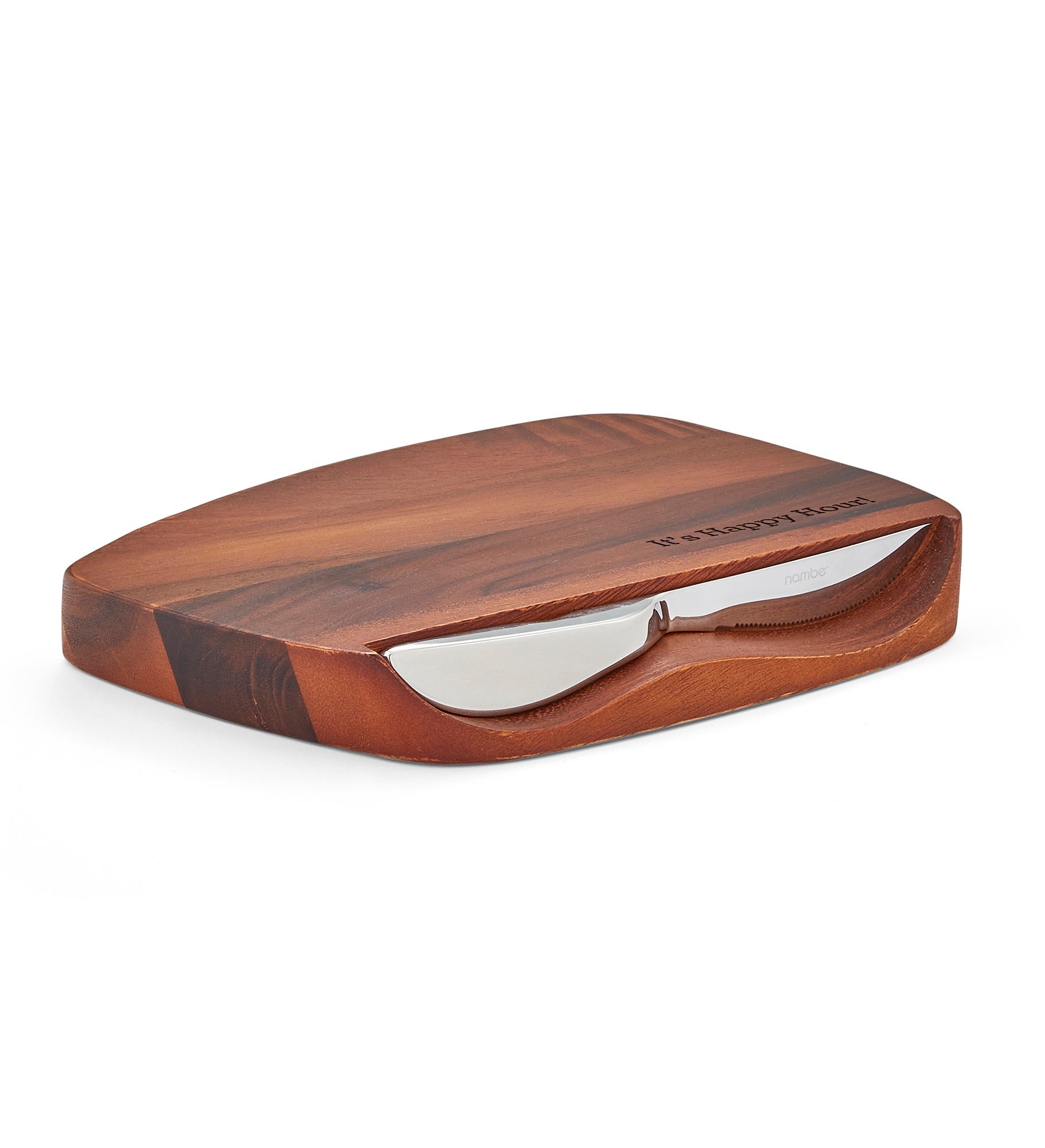 Engraved Nambé Blend Bar Board with Knife