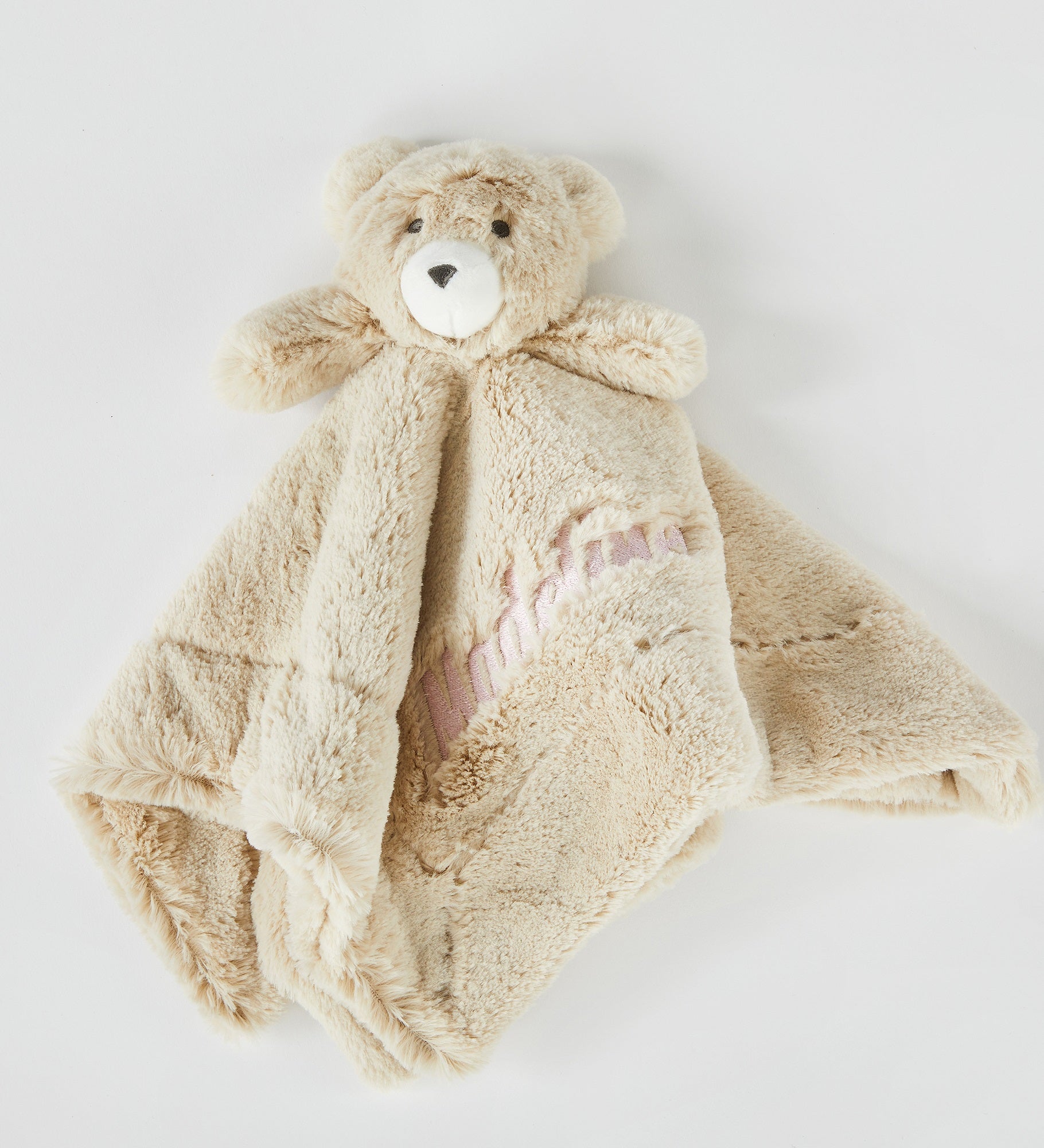 Embroidered Bear Stuffed Animal Lovey