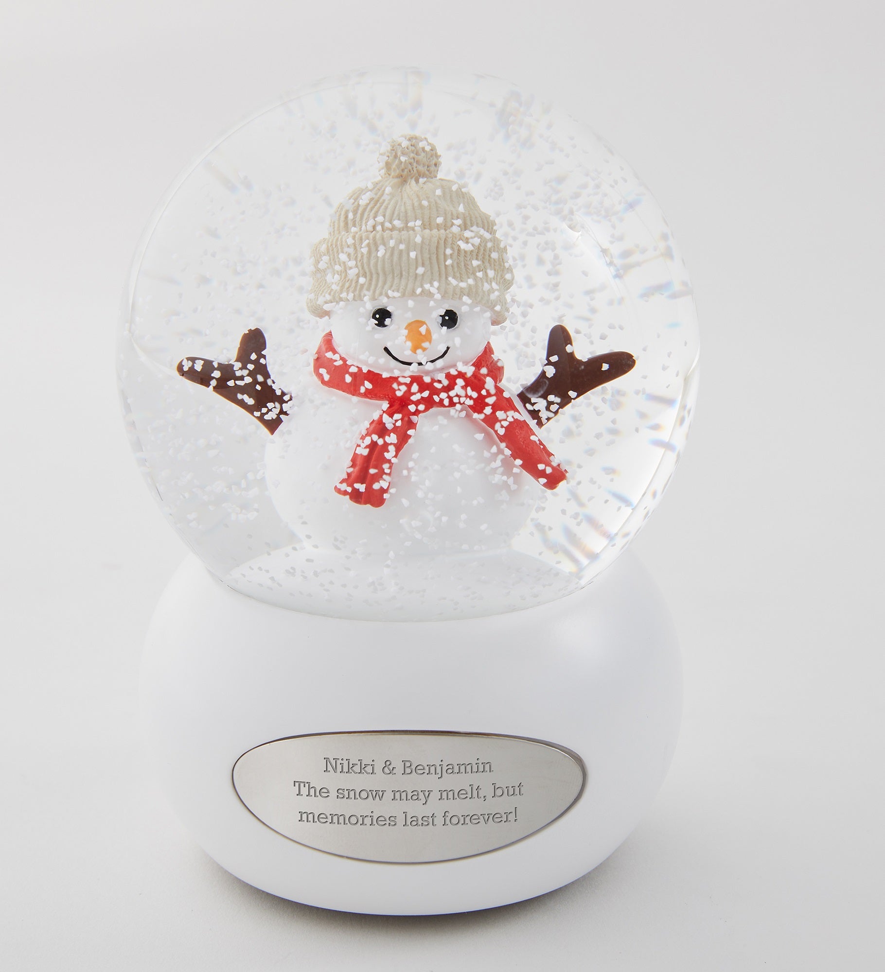 Engraved Musical Snowman Snow Globe