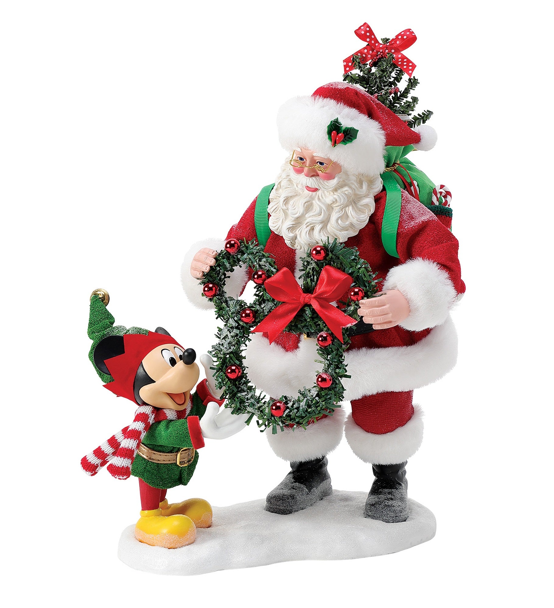 Santa & Mickey Mouse Friendship Figurine with Light Skin Tone