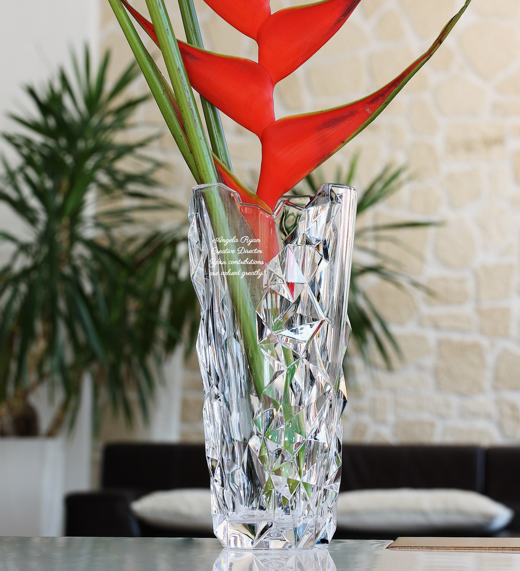 Etched Nachtmann Sculpture Vase