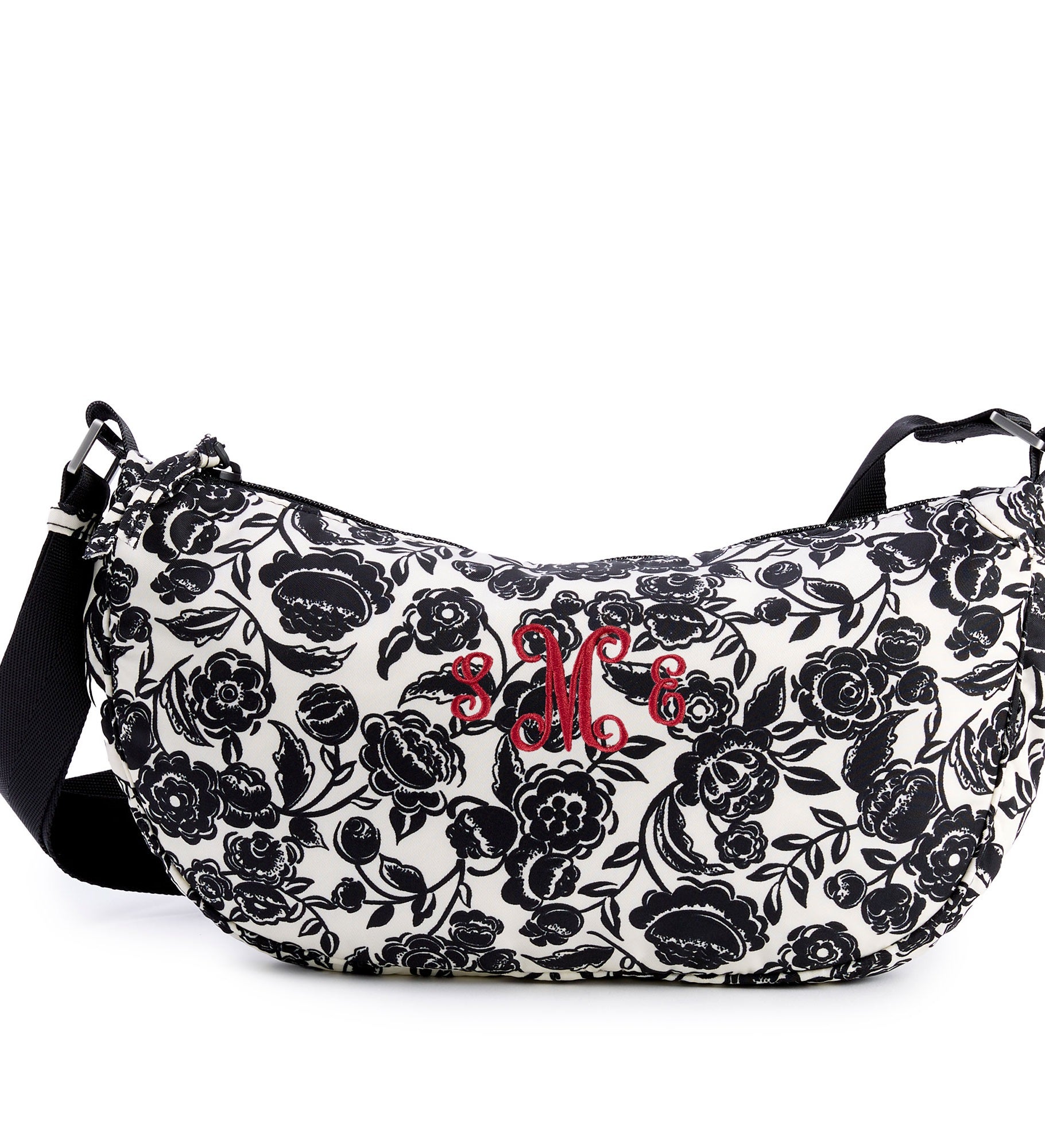 Vera Bradley Sling Crossbody in Bubbly Flowers Black