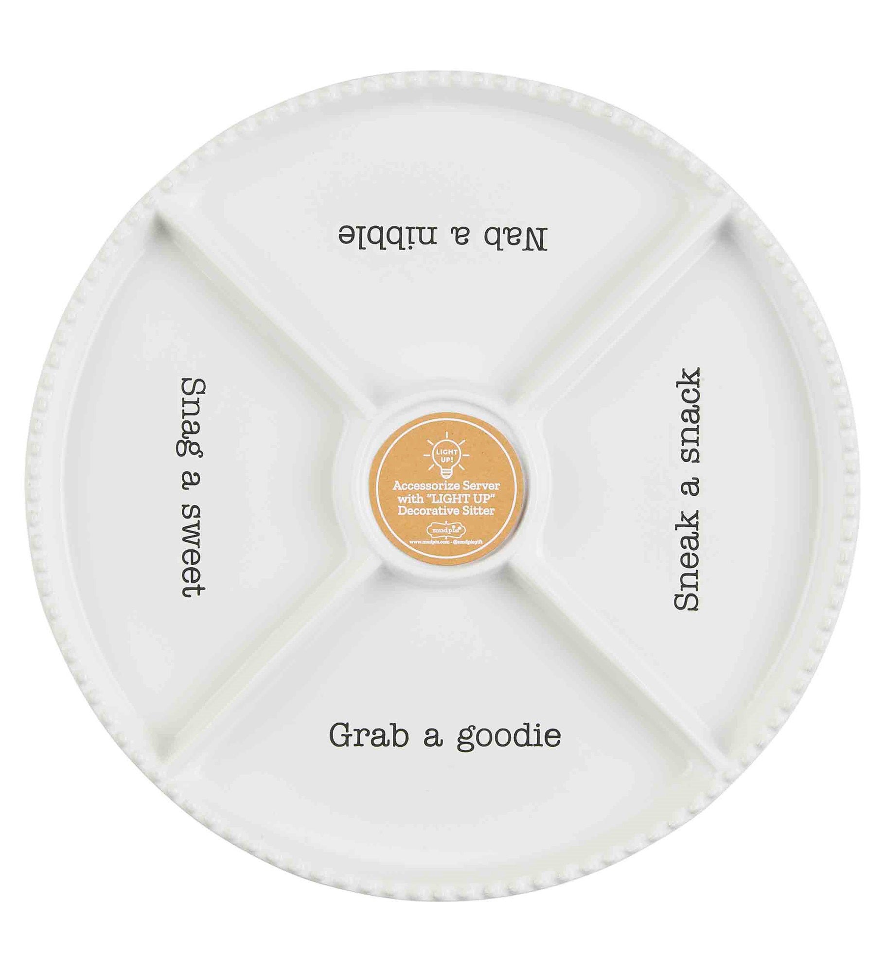 Ceramic Divided Serving Tray for Light Up Sitter