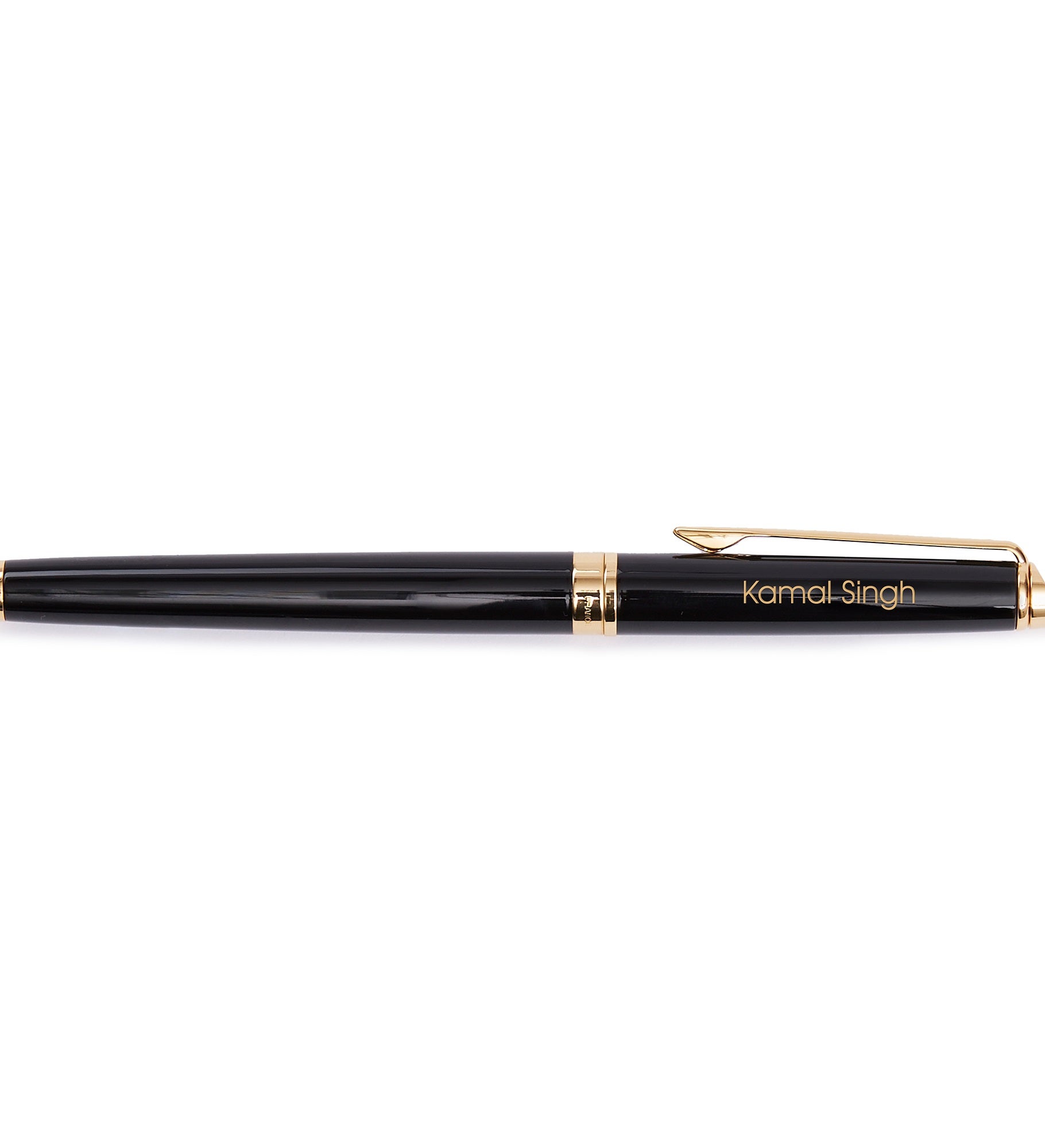 Engraved Waterman Hemisphere Black and Gold Rollerball Pen