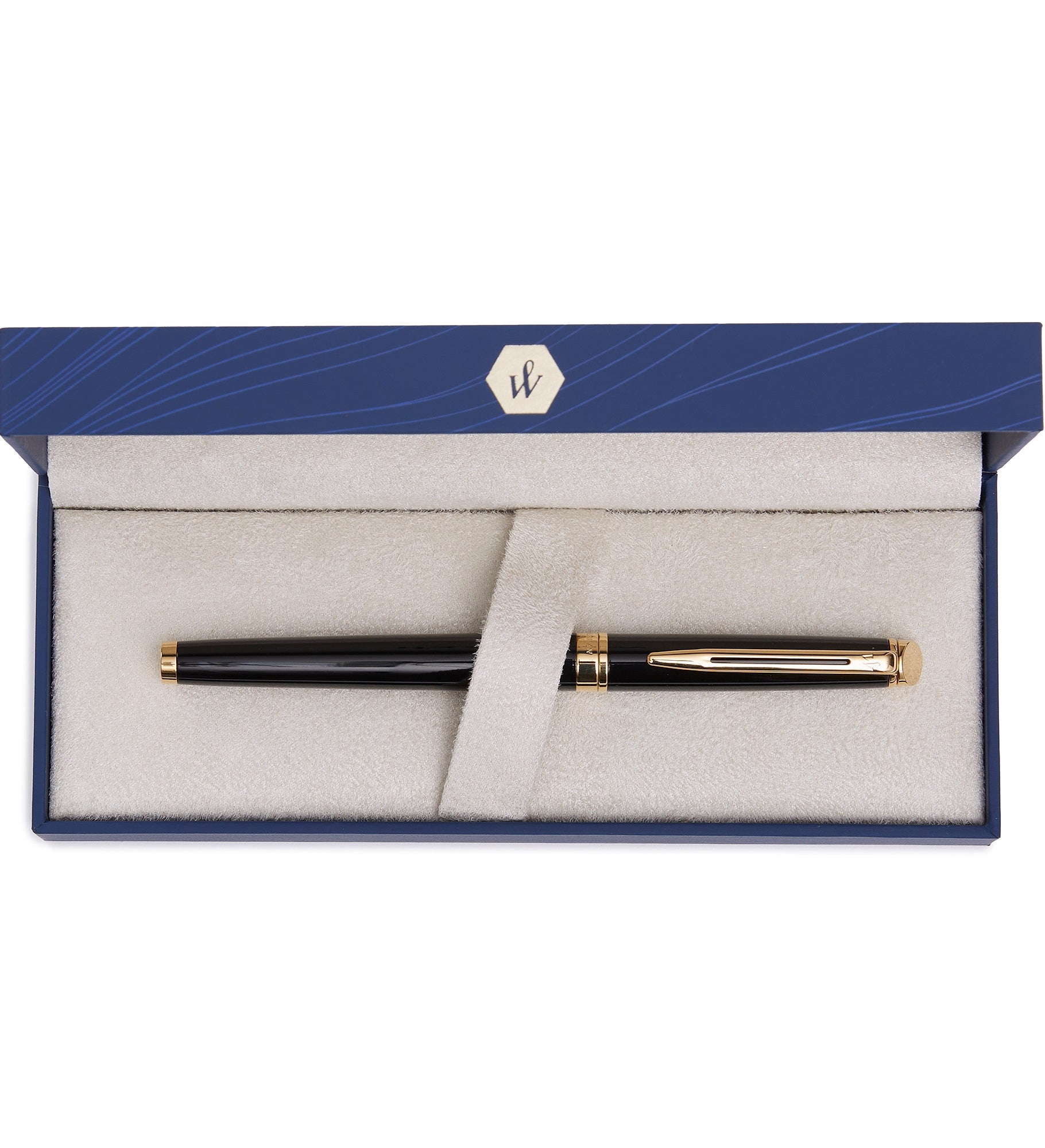 Engraved Waterman Hemisphere Black and Gold Rollerball Pen