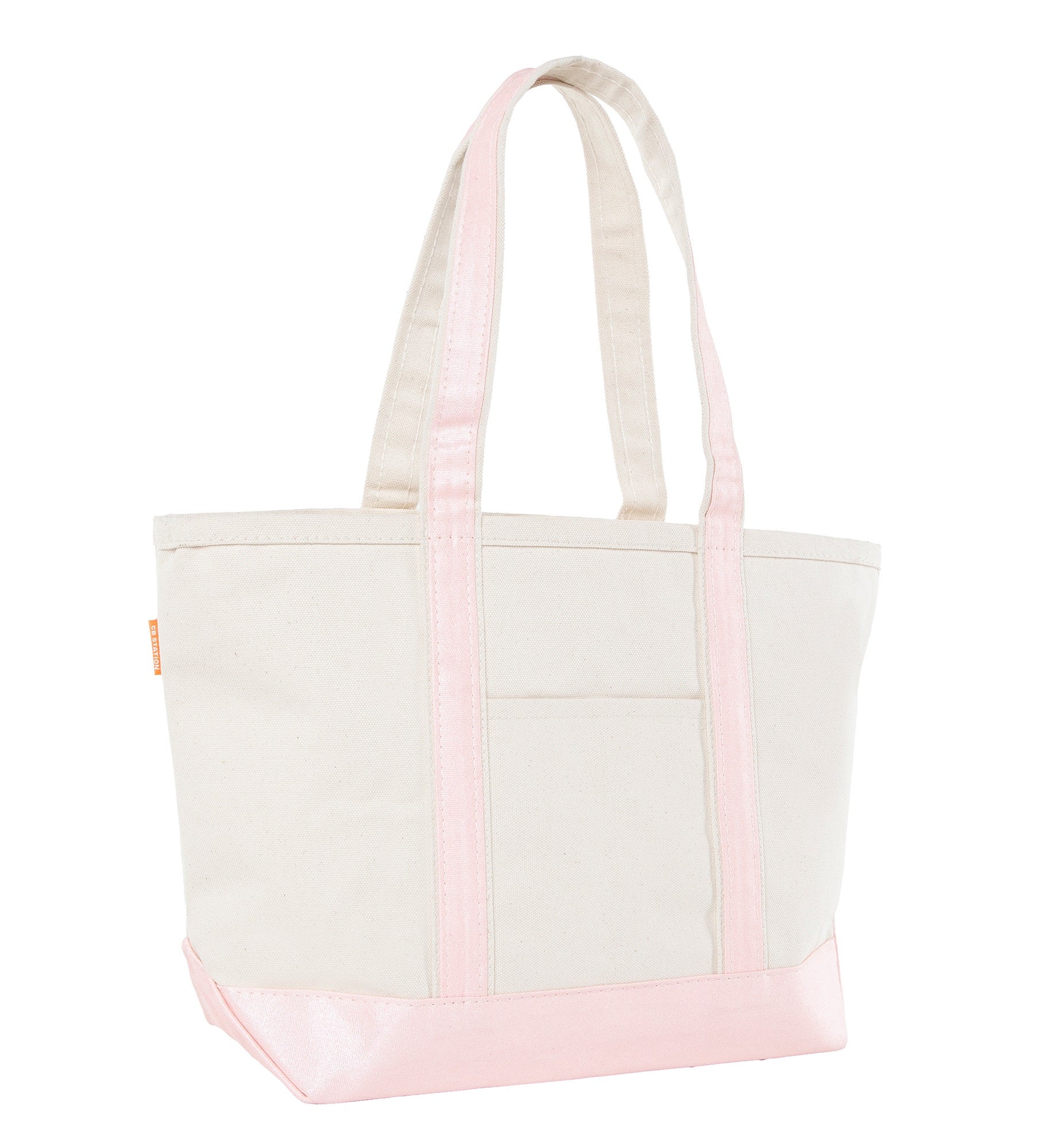 Kittenish Embroidered Pink Metallic Tote   Centered Text