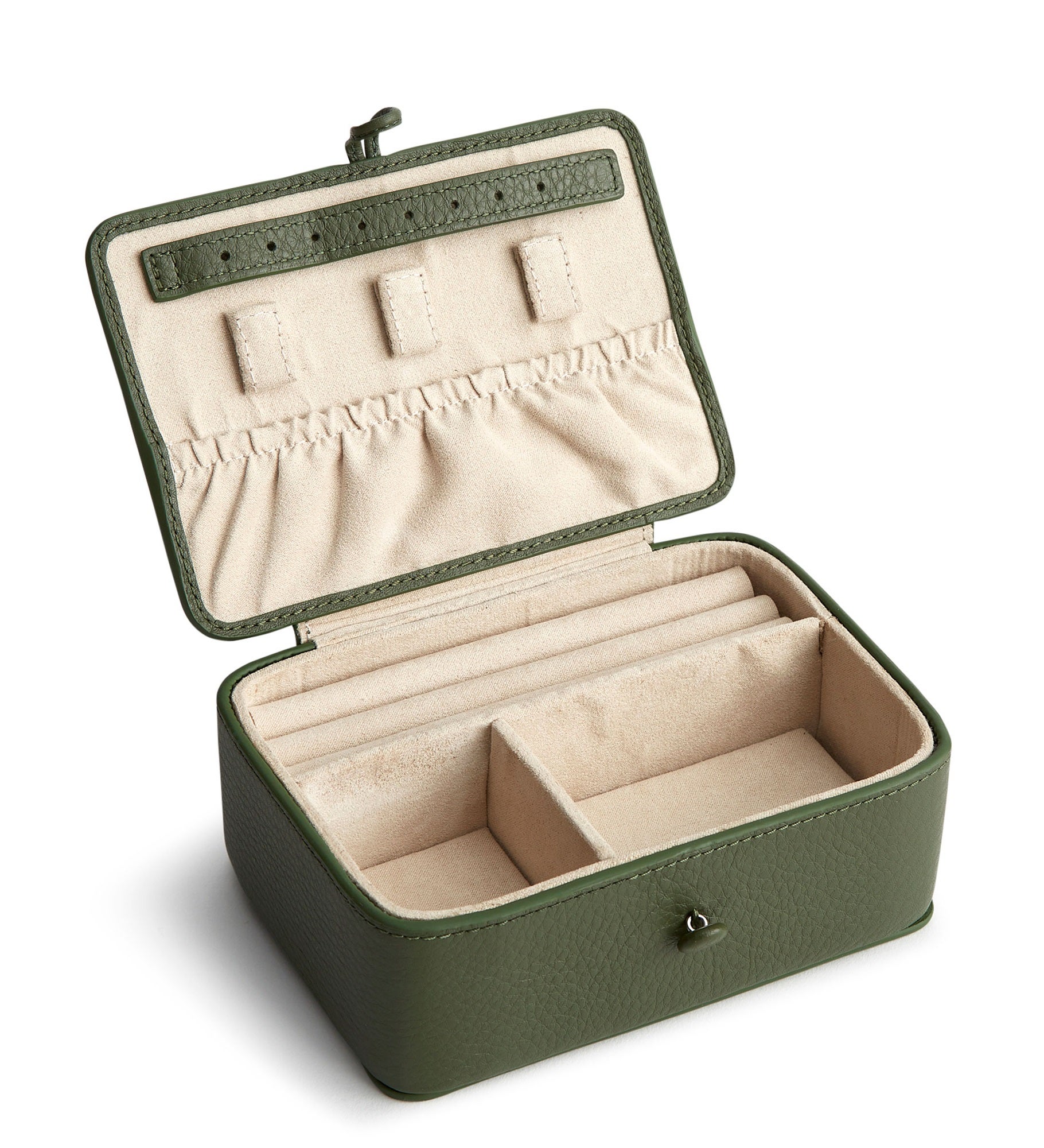 Debossed Vera Bradley Leather Jewelry Box in Bronze Green