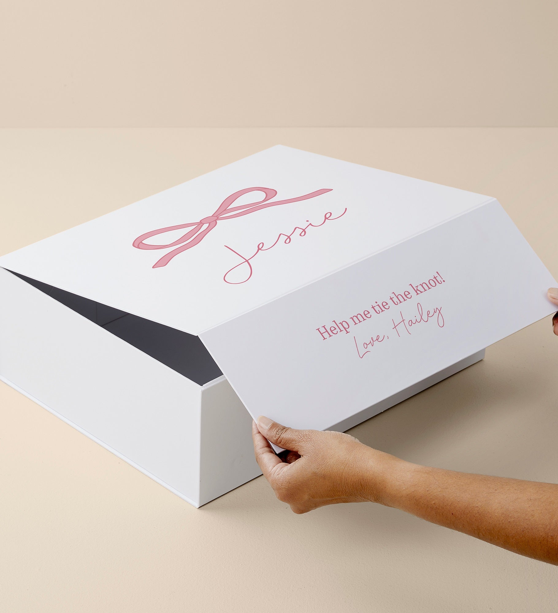 Kittenish Personalized Pink Bow Gift Box 
