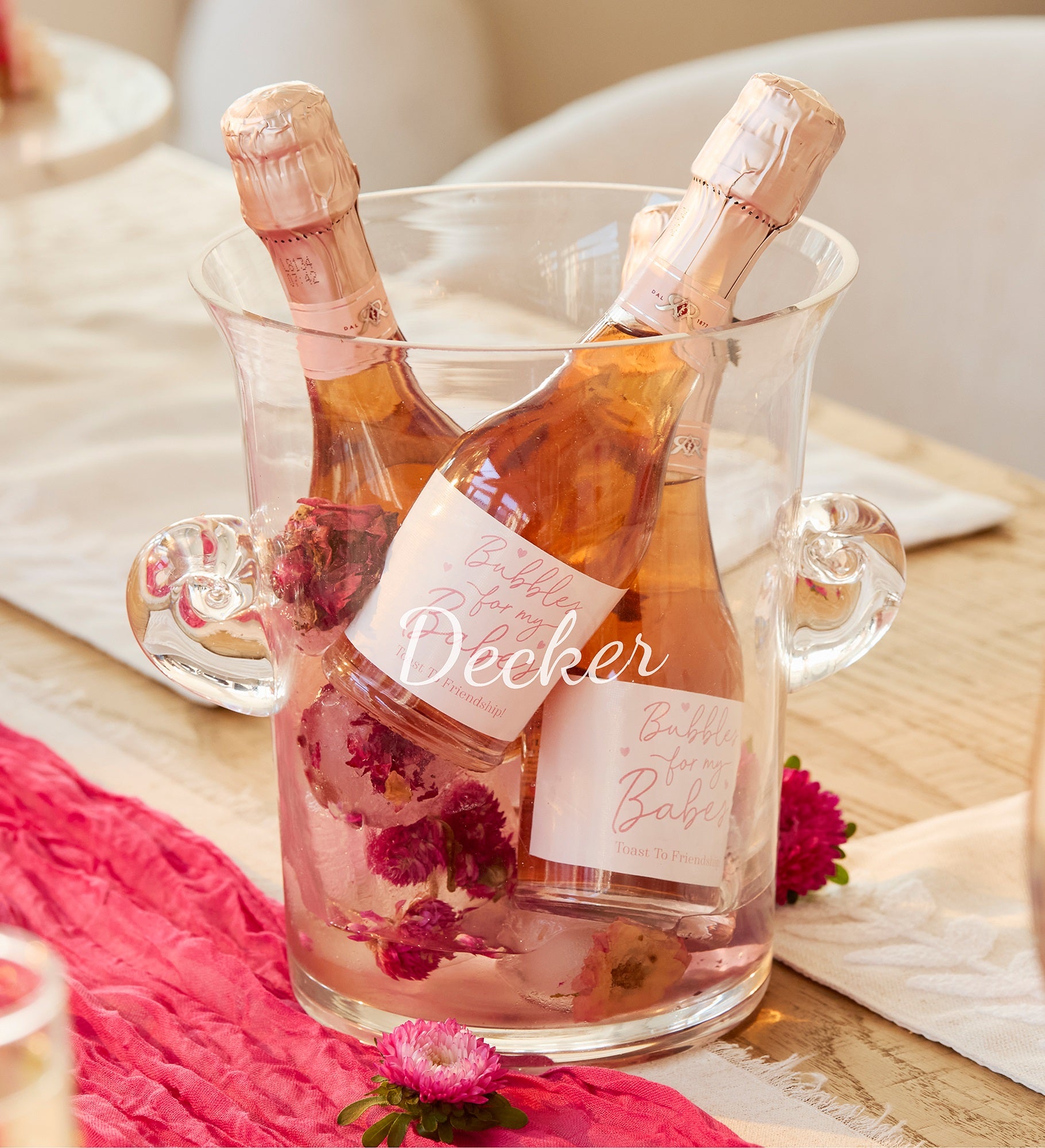 Kittenish Engraved Name Glass Ice Bucket & Chiller