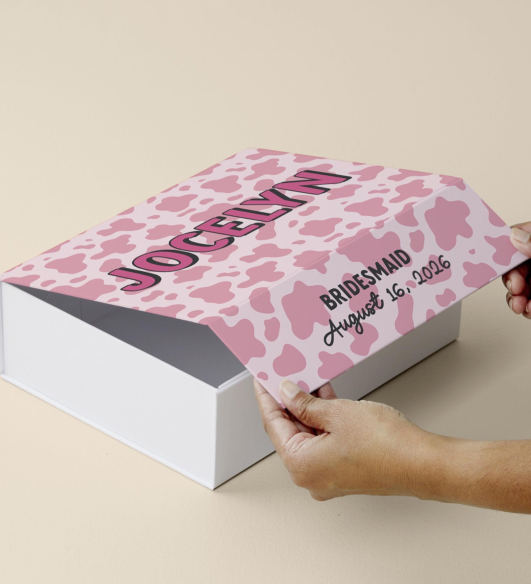 Kittenish Cowgirl Chic Personalized Keepsake Box in Dark Pink