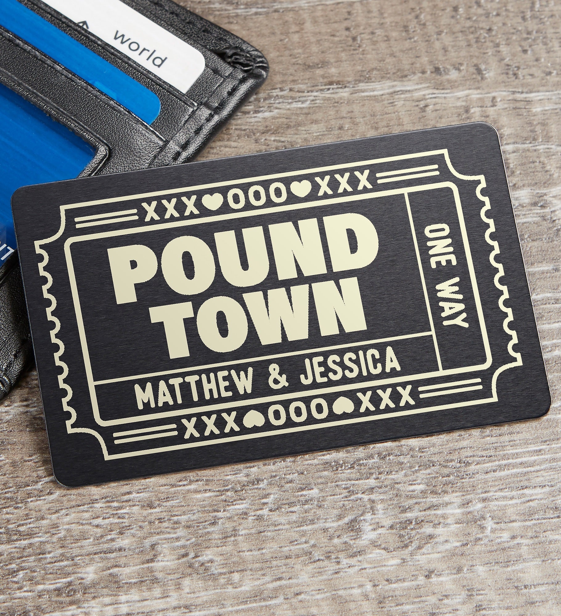 Kittenish Pound Town Personalized Metal Wallet Card
