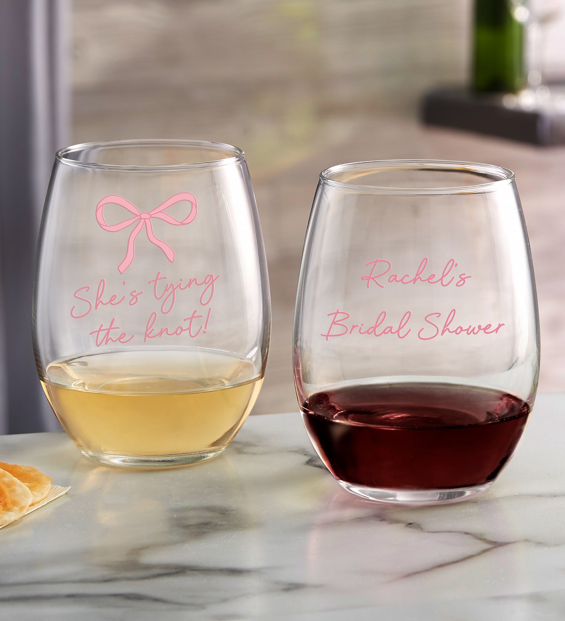 Kittenish Tie The Knot Personalized Wine Glass Collection
