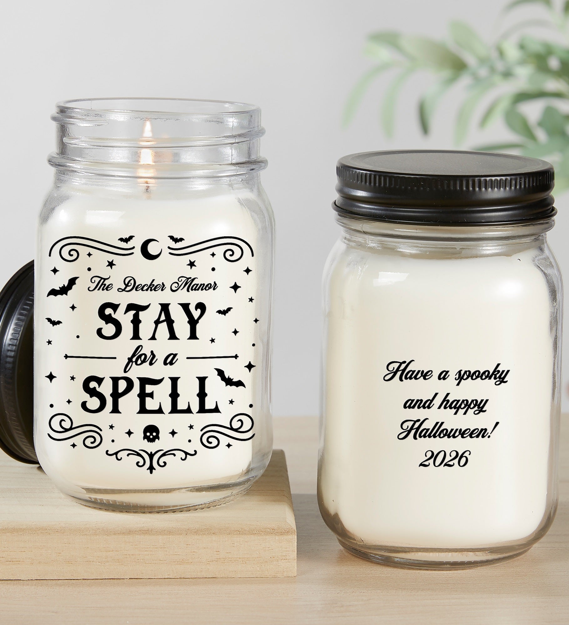 Kittenish Personalized Pinkoween Mason Jar Candle