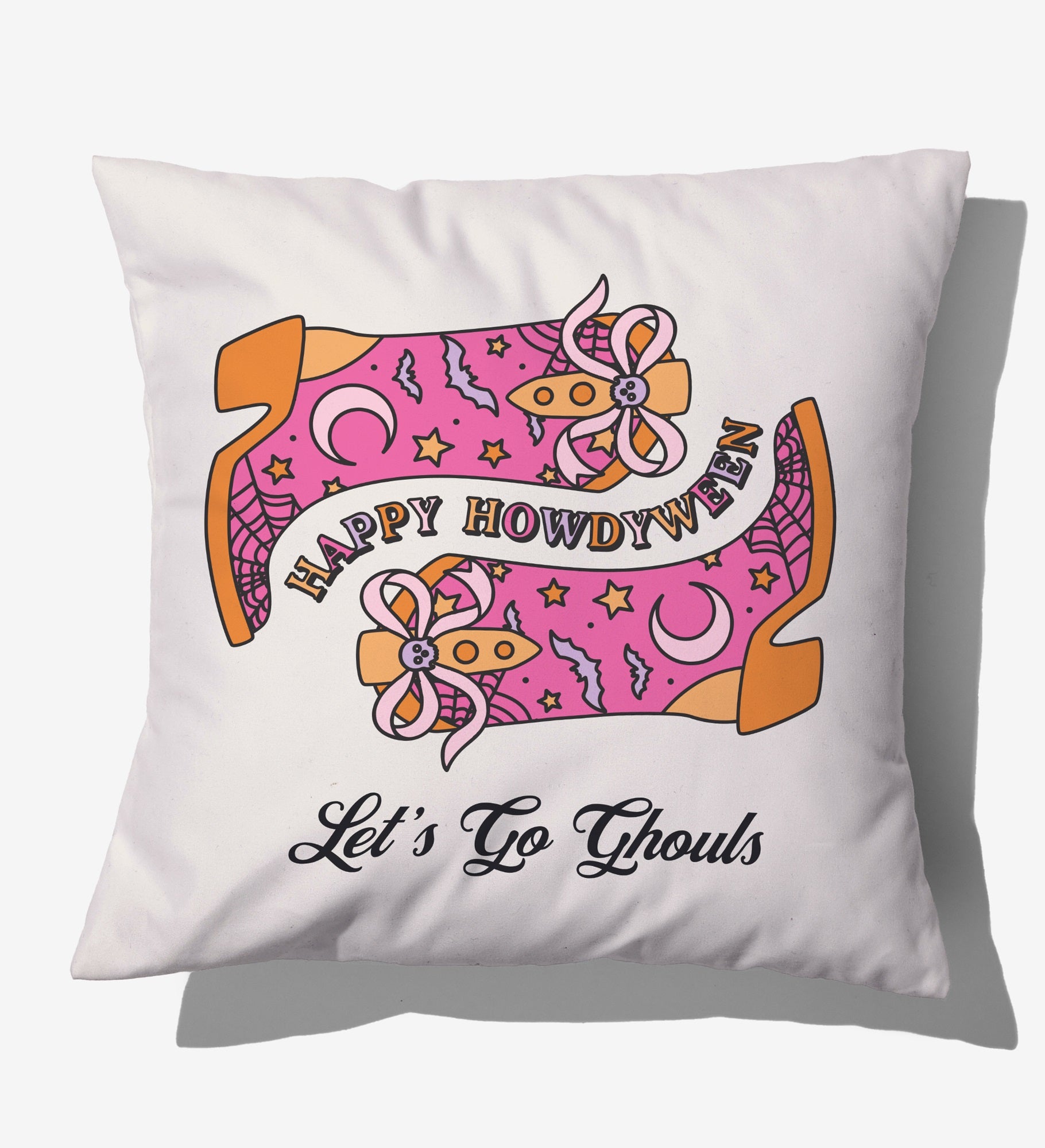 Kittenish Personalized Pinkoween Cowgirl Boots Velvet Throw Pillow