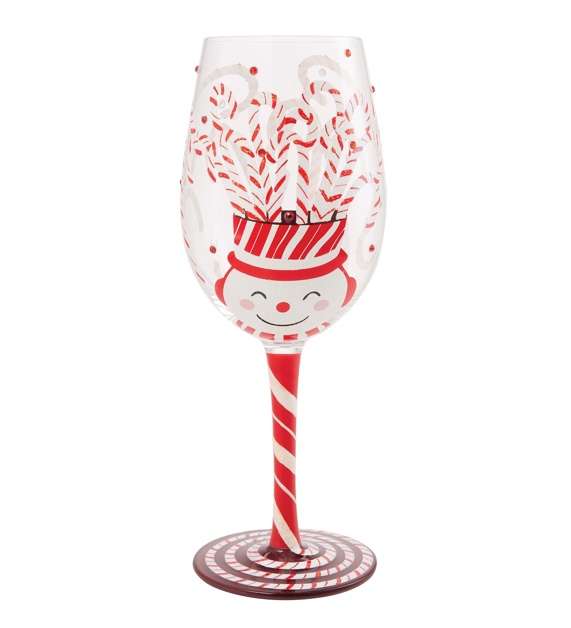 Candy Cane Cheer Wine Glass
