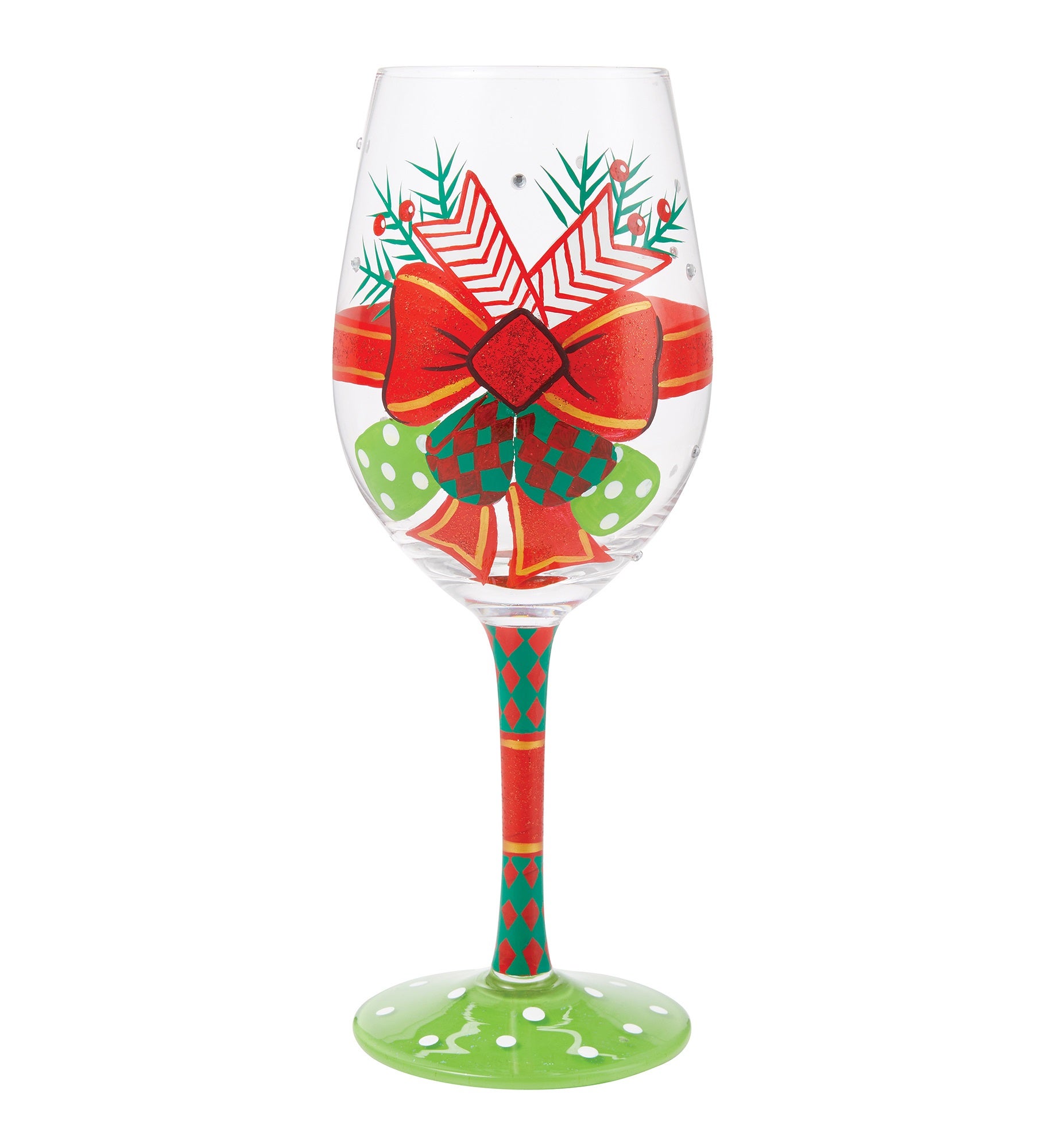 My Fancy Christmas Bow Wine Glass
